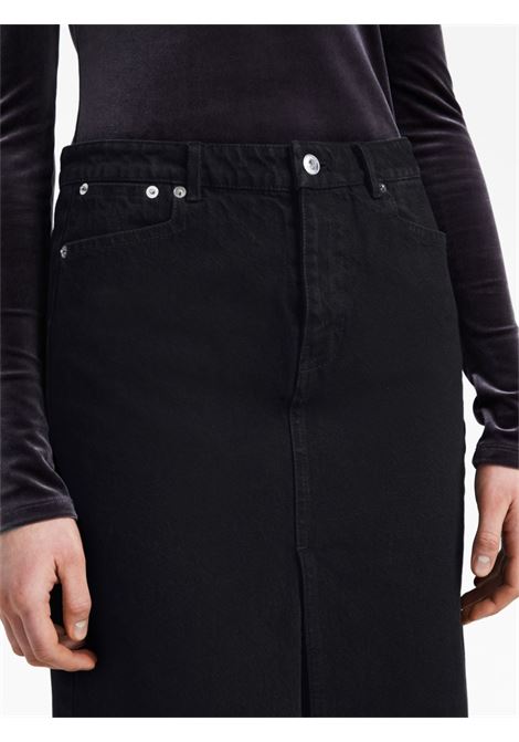 Gonna midi denim Sloan in nero - donna PROENZA SCHOULER WHITE LABEL | WL2345141001